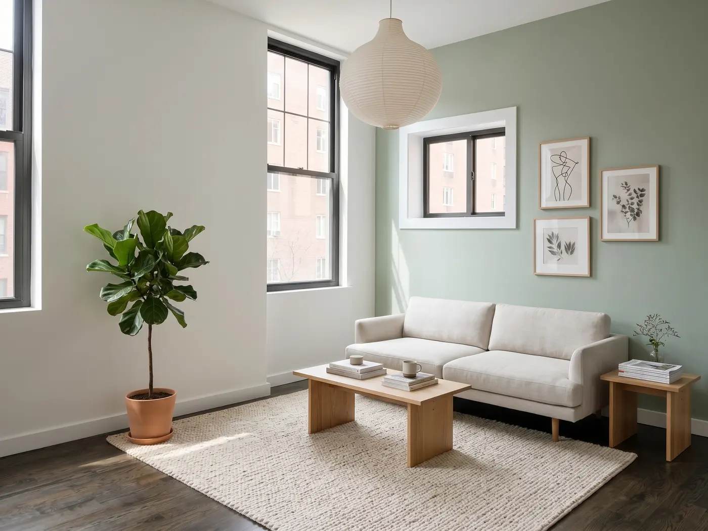 AI-generated Scandinavian living room concept